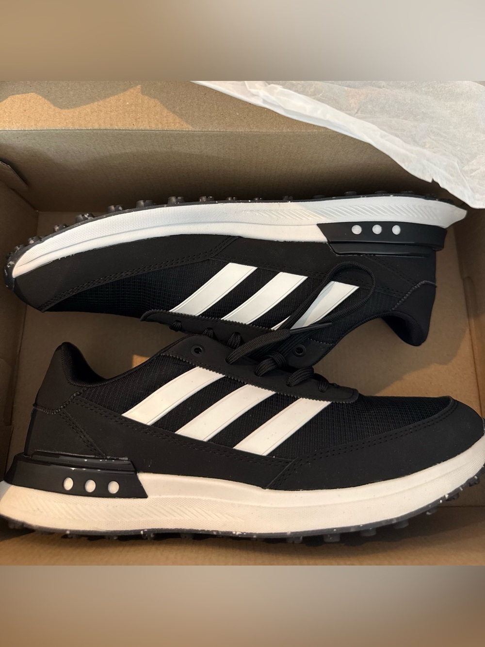 New adidas Black and White Golf Shoes